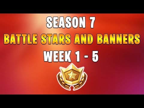ALL SECRET BATTLE STARS & BANNERS LOCATIONS WEEK 1 to 5 - FORTNITE SEASON 7