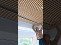 Installing Acoustic Slat Panels On A Ceiling Slatwall Interiordesign Diy