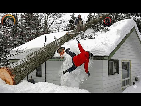 Idiot Snow Removal: Massive Roof Avalanche | Extreme Dangerous Plow Truck Fails #1