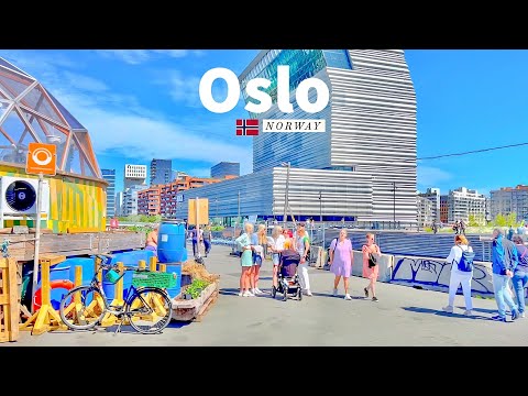 Oslo, Norway 🇳🇴 - Summer Walk - 4K/60fps HDR - Walking Tour
