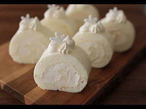 ふわしゅわ!まっしろ!白いロールケーキの作り方(How to make a white roll cake)
