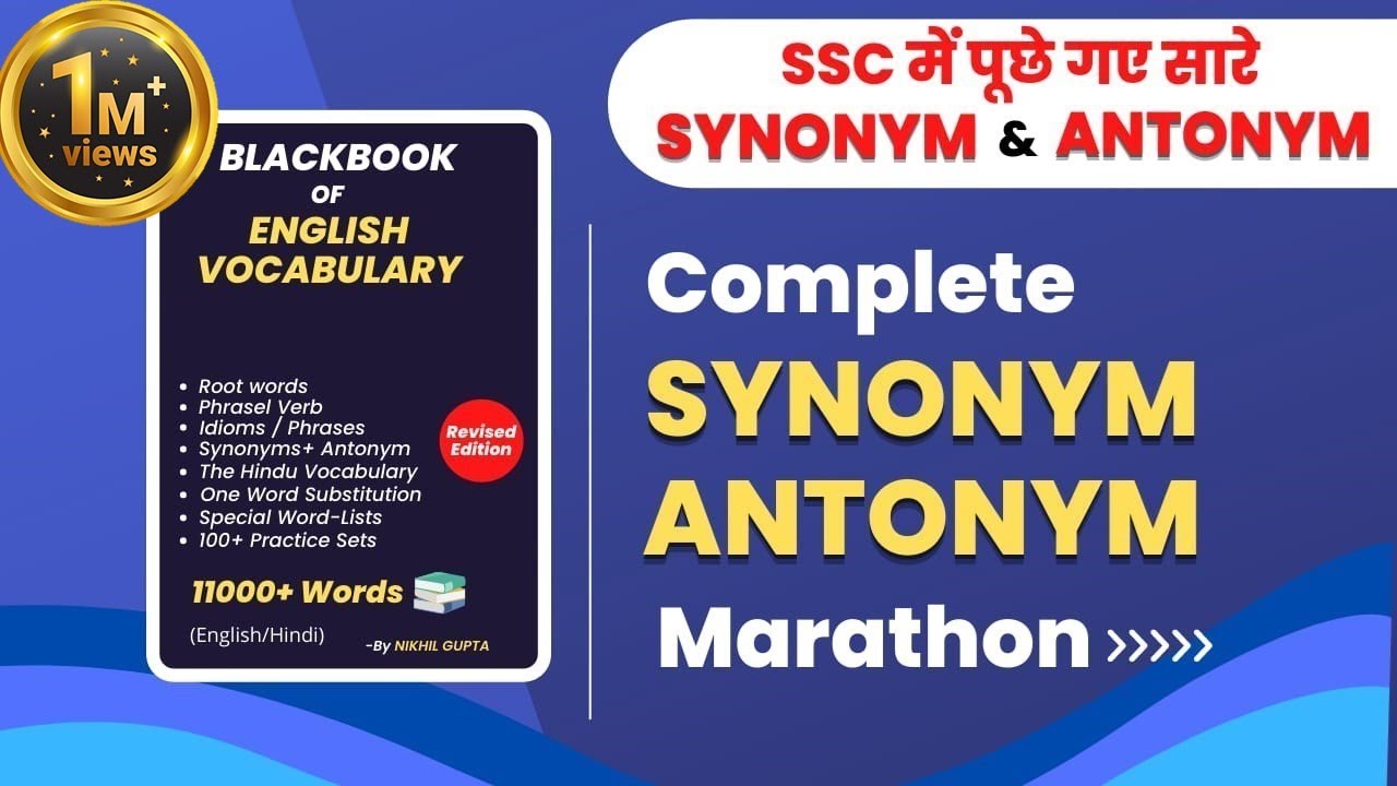 Complete Synonym Antonym asked in SSC exams (Ebook/Pdf in description)