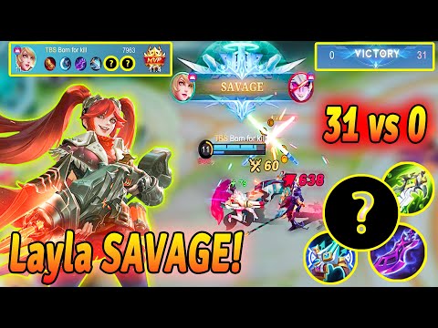 Savage + Solo + High Damage Layla gold lane - Layla Easy to kill Enemies ~ Layla top 1 global