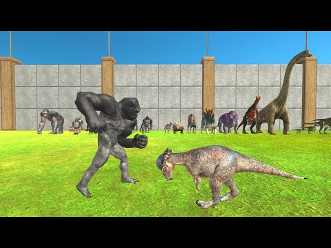 Mutant Primates vs Herbivore Dinosaurs + Carnivore Dinosaurs - Animal Revolt Battle Simulator