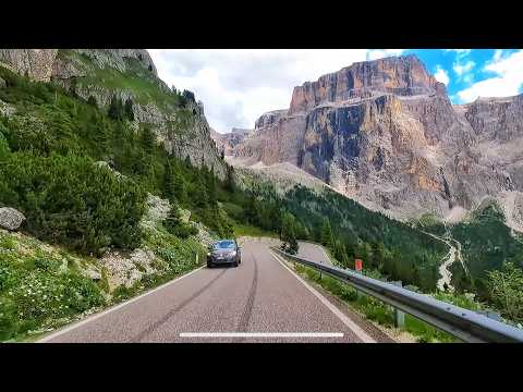 PASSO SELLA scenic drive | Ortisei to Canazei | Val Gardena to Val di Fassa | Dolomites Italy