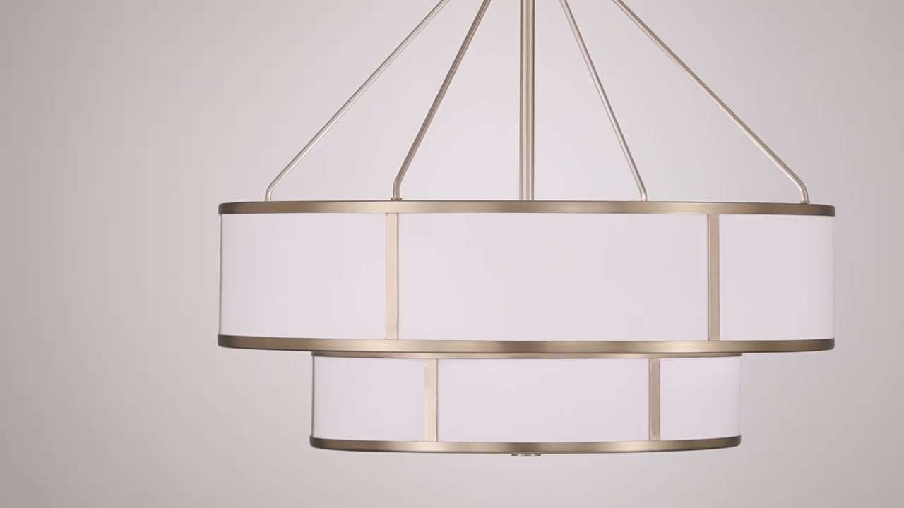 Video 1 Watch A Video About the Possini Euro Zilina Matte Brass 2 Tier 4 Light Chandelier