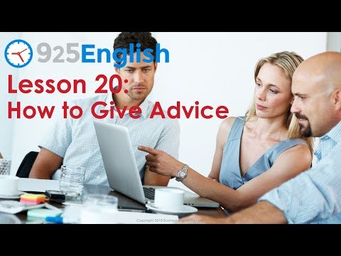 925 English Lesson 20 - How to Give Advice in English | Business English