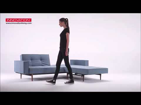 Divano letto Splitback Arms con gambe Styletto Dark e rivestimento 525