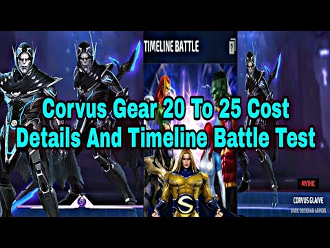 Corvus Gear 20 To 25 Cost Details | Timeline Battle Test With Corvus Transcend - Marvel Future Fight