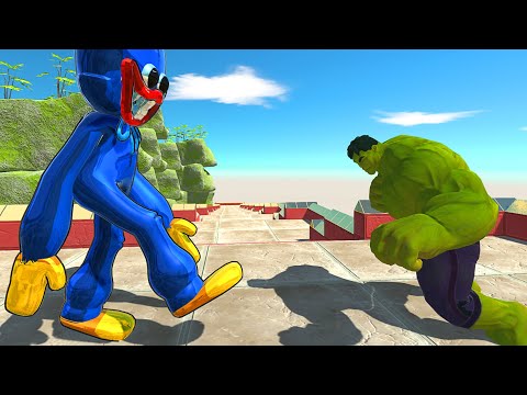 HUGGY WUGGY VS HULK DEATH CLIMB - Animal Revolt Battle Simulator
