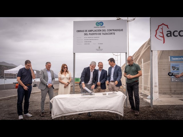 Tazacorte coloca la primera piedra de la ampliación de su contradique