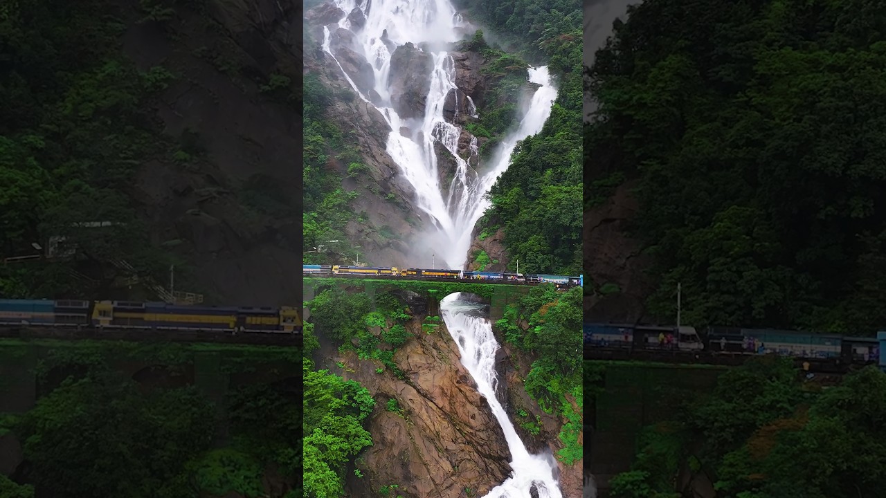 Dudhsagar waterfalls in monsoon. #dudhsagarwaterfalls #monsoon #goa