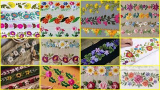 2026 Hemline embroidery border / floral borderline embroidery for tablecloth/ bedsheets/ dupatta
