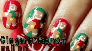 Gingerbread man nail art