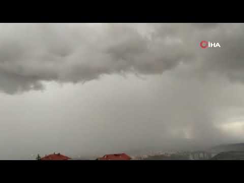 Ankara’ya sağanak yağmuru getiren bulutlar görüntülendi