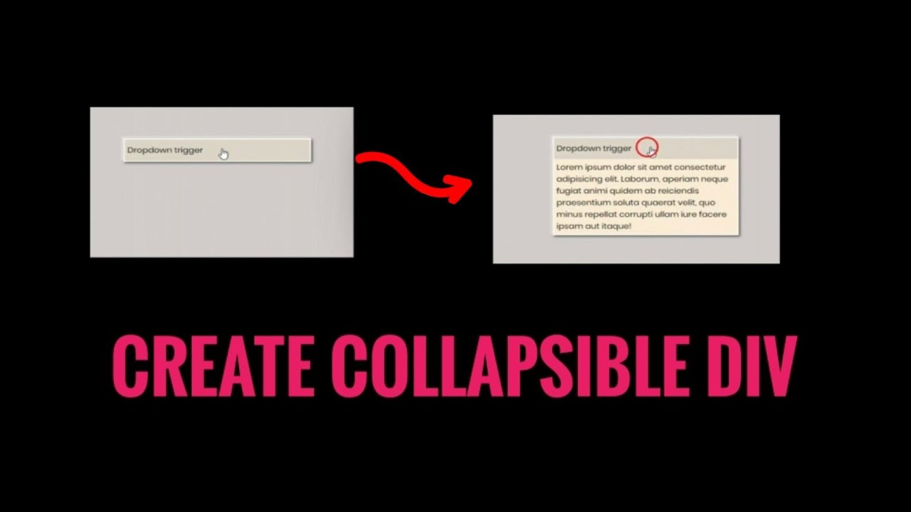 Create collapsible div with HTML, CSS and jQuery
