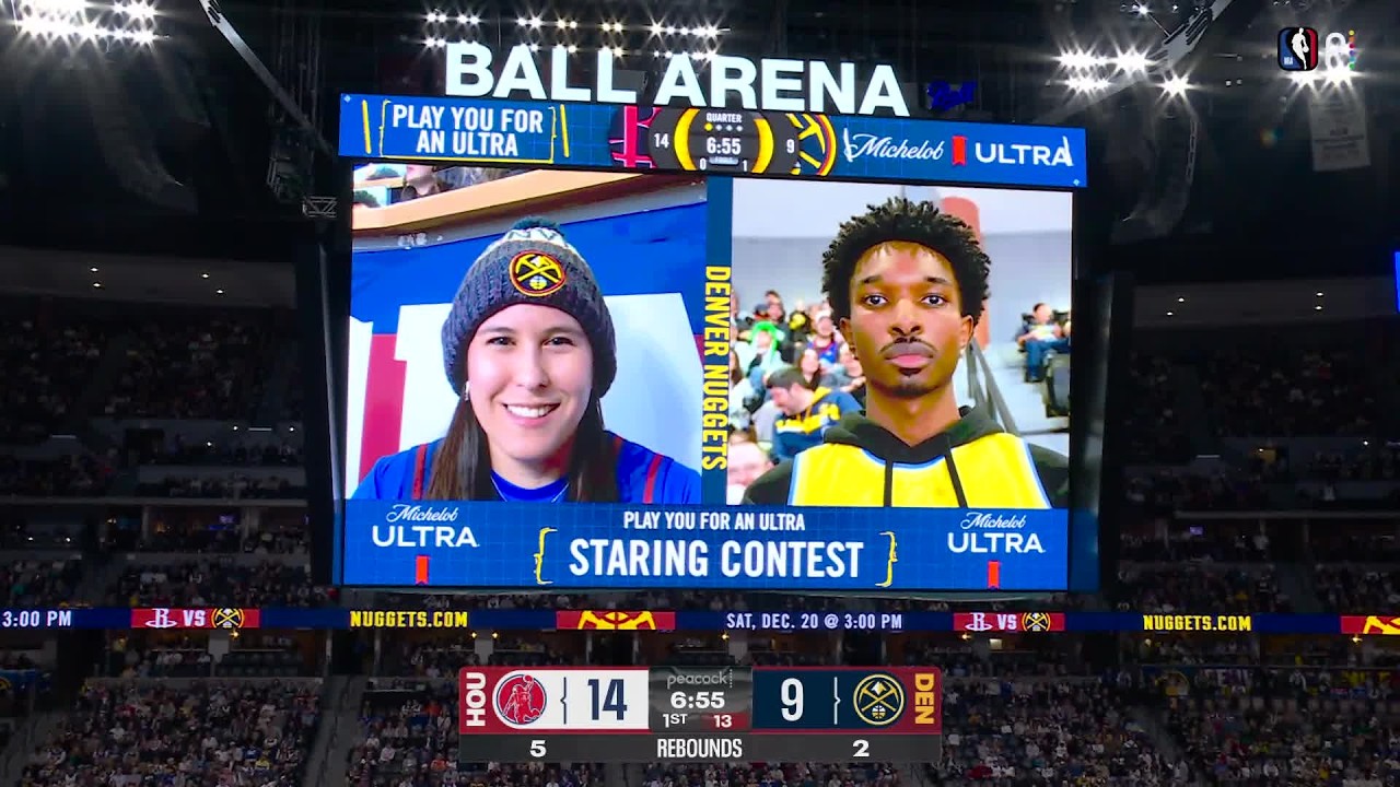 Staring Contest Steals The Show At Rockets vs Nuggets Game 😂