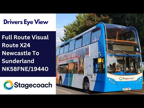 DEV: Full Route Visual | Stagecoach NE Bus Route X24 - Newcastle To Sunderland | NK58FNE/19440