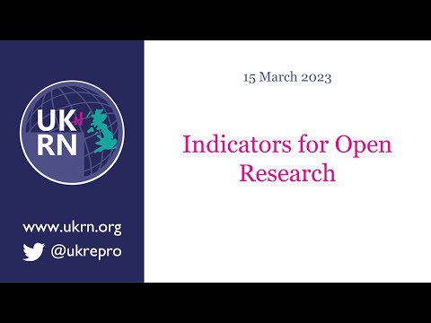 Indicators for Open Research - 15 March 2023