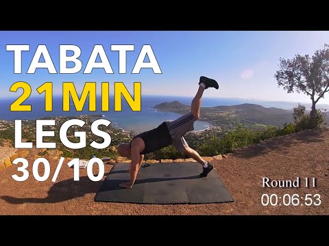 Tabata legs workout 21 min / 30/10 / Interval training motivation