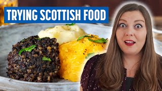 Americans Try Scottish Food (Haggis, Pizza Crunch, Deep Fried Mars Bars, &amp; More)