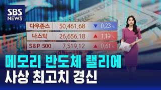 메모리 반도체 랠리에..사상 최고치 경신 / SBS / 뉴욕증시