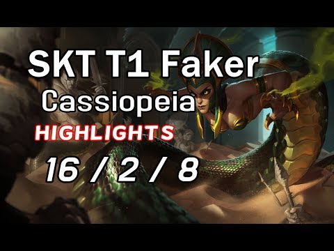 SKT T1 Faker Cassiopeia 16/2/8 VS Galio | Highlights