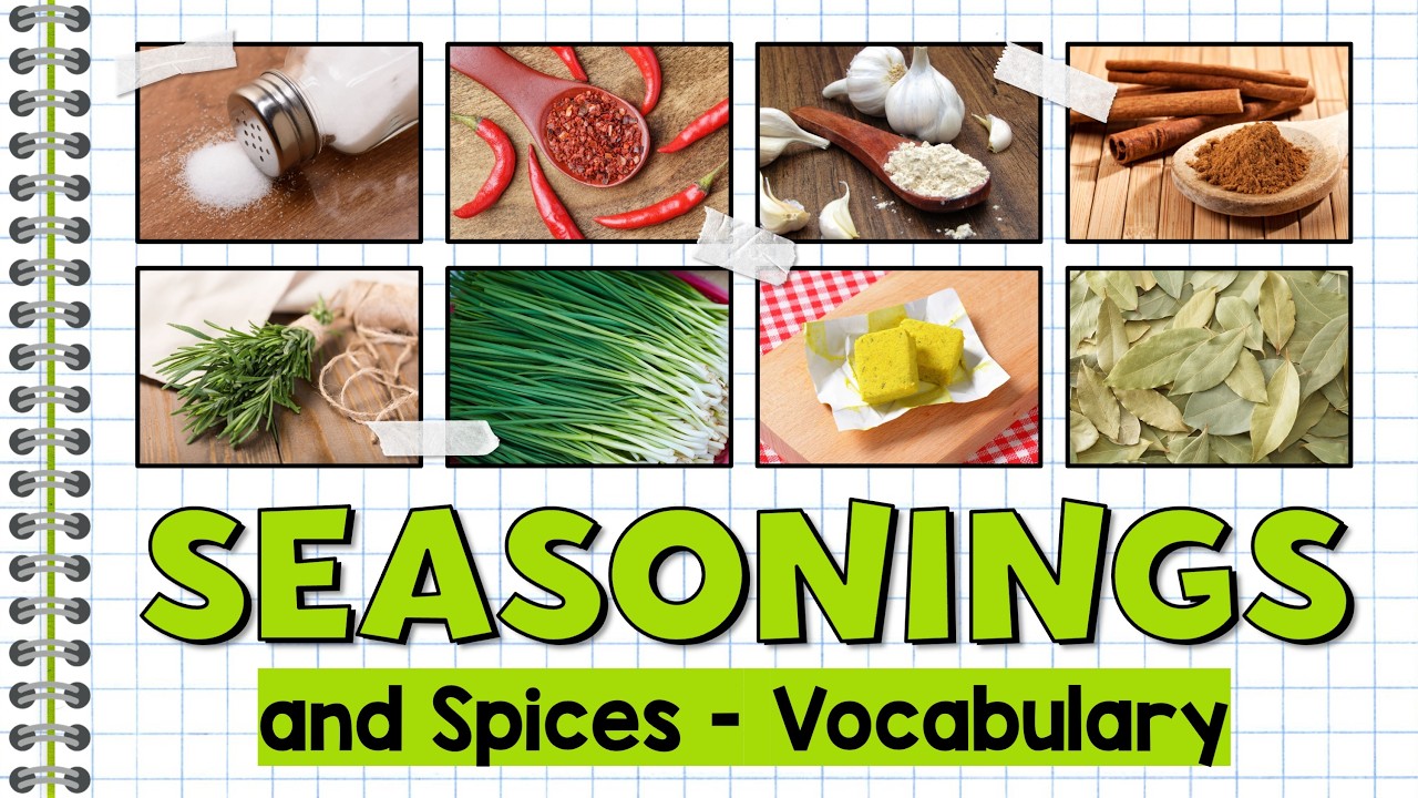 Vocabulario de Condimentos y Especias en Inglés | Food Vocabulary | Lección de Comida en Inglés