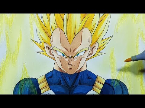 How To Draw Vegeta Super Saiyan! - Step By Step Tutorial ...