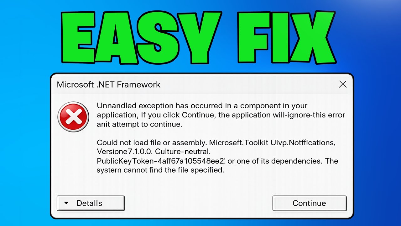 How To Fix Unhandled Exception Has Occurred in Your Application If You Click Continue The App -2026✅
