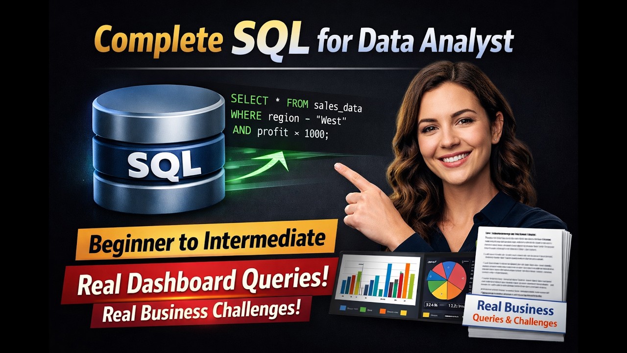 SQL for Data Analysts Full Tutorial | Real Business SQL Queries + Dashboard Examples
