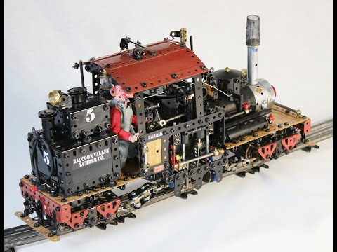 Locomotive Shay en Meccano et son train western.