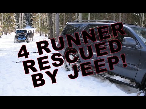 4 Runner Stuck in the Snow! - Jeep Wrangler Recovery Mission