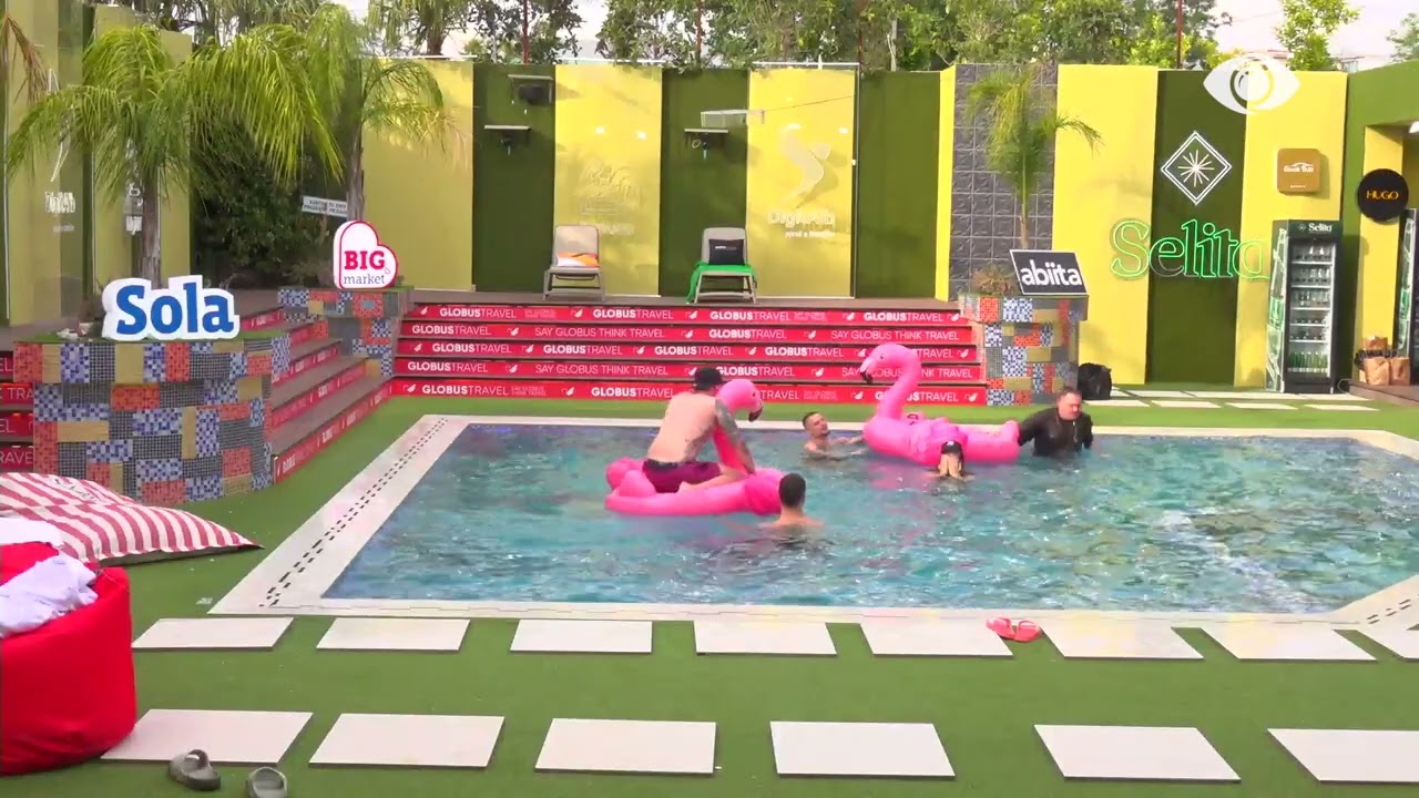 Dyluftimi mbi flamingo, Juli dhe Romeo luajnë, kush do hedhi në ujë tjetrin?