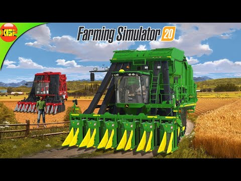 Making Green Round and Square Cotton Bales | Farming Simulator 20 Cotton Challenge!