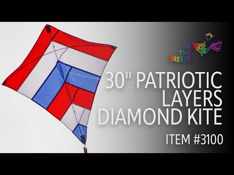30" Patriotic Layers Diamond Kite - In the Breeze
