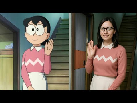 Doraemon all characters in real life. #cartoon #doraemon #viralvideo #trending