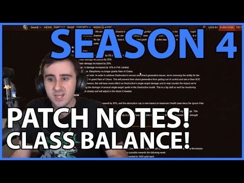 Season 4 PATCH NOTES! Class Balance, Trinket Changes, and more!