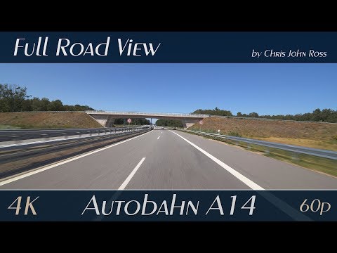Autobahn (A14), Germany: RP Ludwigsluster Kanal - Kreuz Schwerin - RP Plater Berg - 4K (2160p/60p)