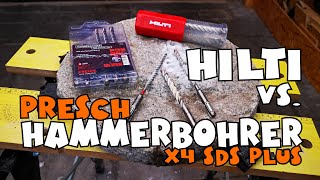 Hilti vs. Presch Hammerbohrer SDS-plus X4 7-tlg Set