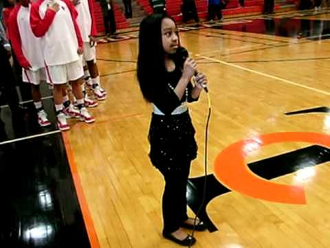 Alexandria DeLoach singing the National Anthem