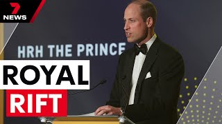 Royal rift continues between Prince Harry and William | 7 News