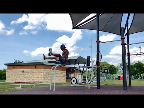 Another great core exercise on the dip bars