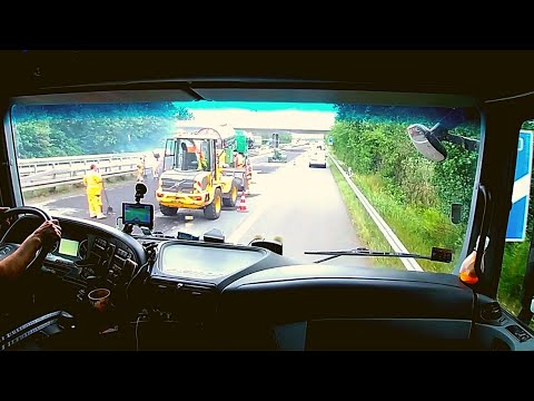 CV Driving Mercedes Actros - Construction Roads | Relaxing Truck Drive #6