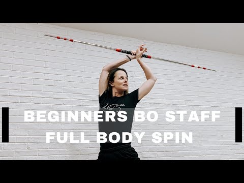 Beginner Bo Staff full Body spin | Chloe Bruce tutorial