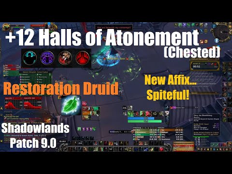 +12 Halls of Atonement Chested - Night Fae Restoration Druid PoV - World of Warcraft Shadowlands