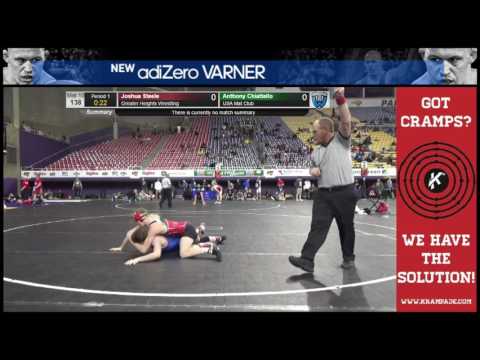 1238 Junior 138 Mat 10 Joshua Steele Greater Heights Wrestling vs Anthony Chiattello USA Mat Club hb