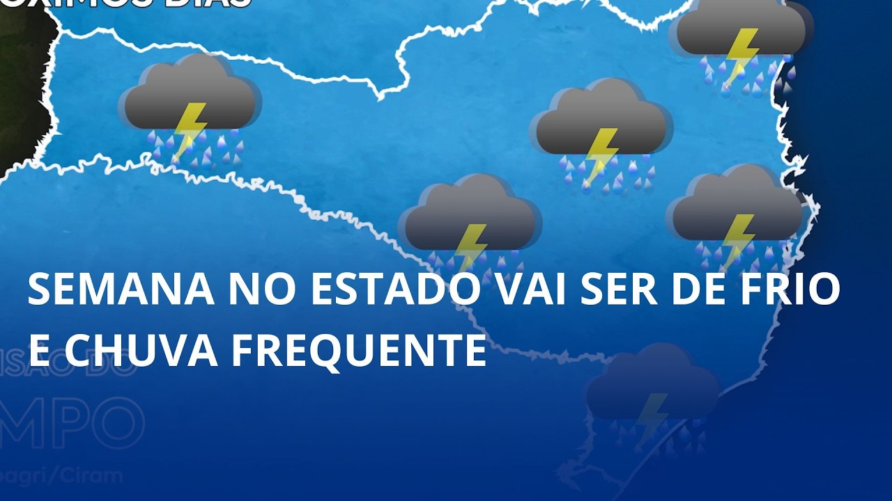 Semana no estado vai ser de frio e chuva frequente