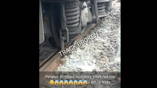 preview picture of video 'Pinakini express track cut near nellore train stopped suddenly on 03-07-2018'