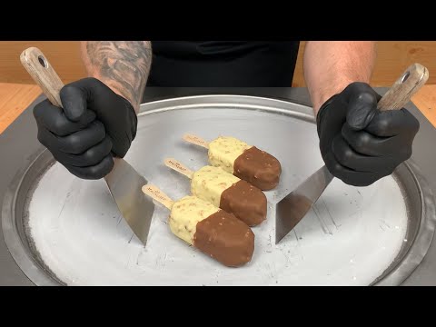 magnum ice cream rolls | homemade ice cream rolls | how to make rolled fried Magnum Ice Cream